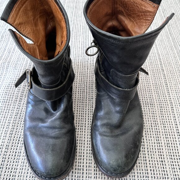 FIORENTINI + BAKER Eternity Eli Black Leather Motorcycle Ankle Boots sz 39.5 / 9 - Picture 9 of 11
